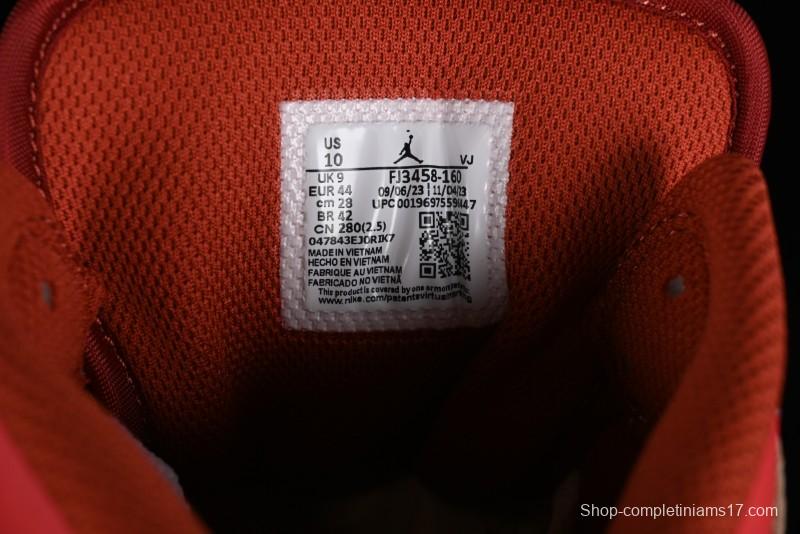 Nike Air Jordan 1 Mid Basketball Shoes in White/Orange/Red - FJ3458-160