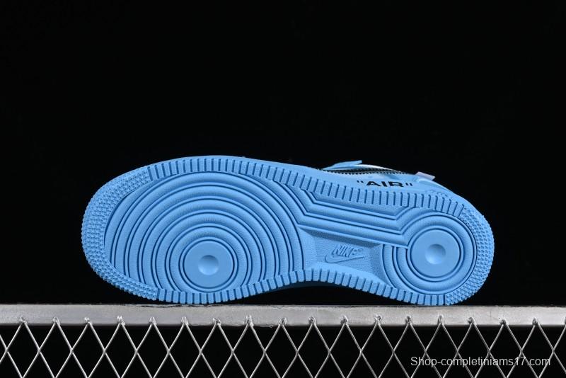 Nike Off White x Air Force 1 Low OW Collaboration Transparent Blue Casual Sneakers - AO4606-400