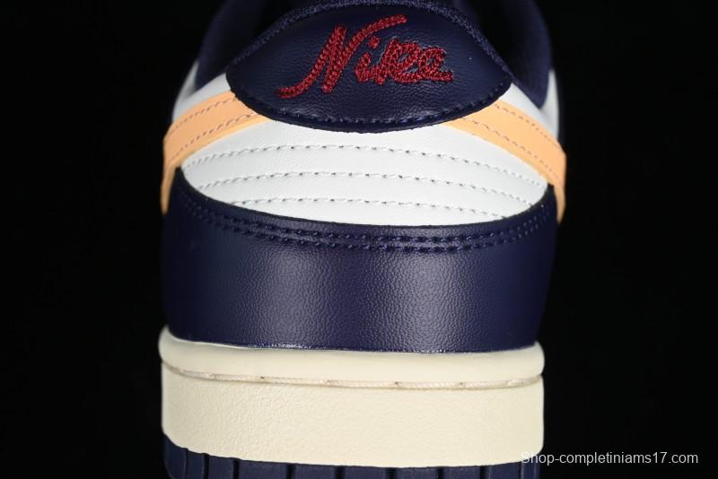 Nike Dunk Low Retro SB Skateboarding Shoes in Navy Blue with Purple Gold White Colorway - FV8106-181
