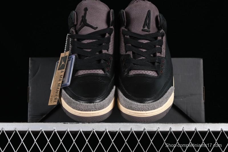 Nike A Ma Maniere x Air Jordan 3 Retro Black Sneakers - FZ4811-001