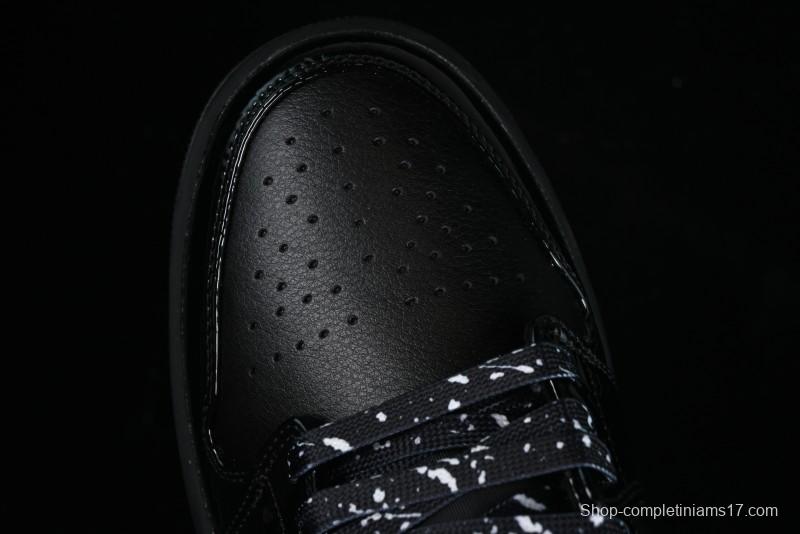 Nike Air Jordan 1 Low "Black Croc" Casual Sneakers with Crocodile-Embossed Leather - HJ7743-010