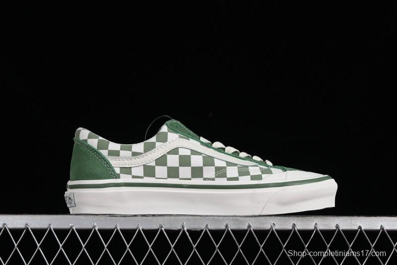Vans Old Skool Reissue 136 Checkerboard Green Retro Canvas Shoes - VN000MT6V0N