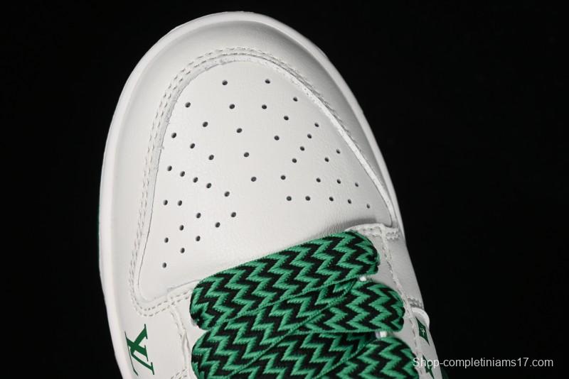 Nike SB Dunk Low LV Collaboration - Beige Green Glow in the Dark Violent Bear Anniversary High-End Custom Sneakers - SJ2068-241