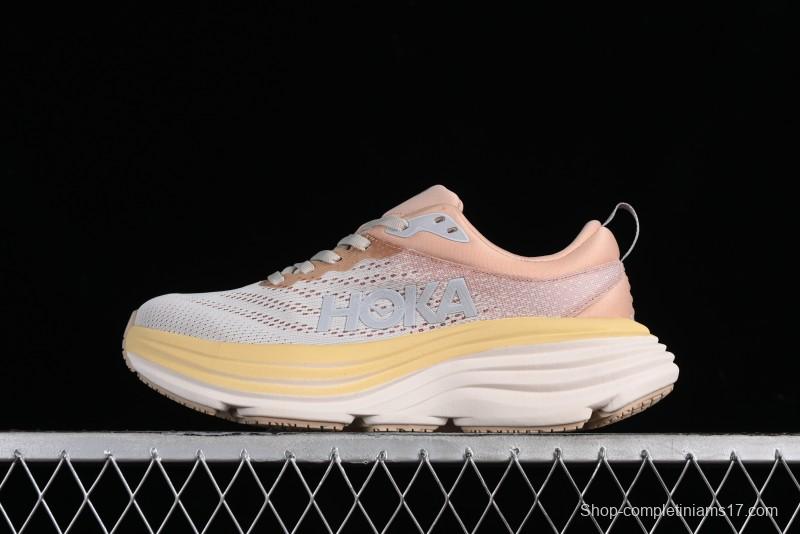 HOKA ONE ONE Bondi 8 Functional Cushioned Running Shoes with Soft EVA Midsole - 1123202 SSEG