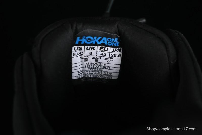 HOKA ONE ONE Bondi 8 Functional Cushioned Running Shoes with Engineered Mesh Upper - 1123202 BBLC