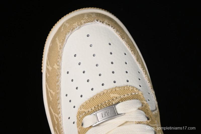 Nike Air Force 1 '07 Low LV Collaboration - Khaki Double Swoosh Low-Top Casual Sneakers - HD1968-027