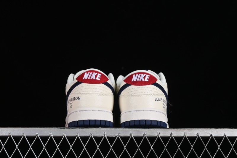 Nike SB Dunk Low LV Collaboration - Suede Navy Blue Anniversary High-End Custom Low-Top Casual Sneakers - FC1688-134