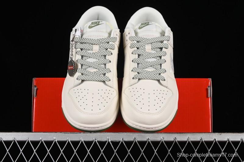 Nike SB Dunk Low Supreme Collaboration - Beige Anniversary High-End Custom Low-Top Casual Sneakers - XX2025-330
