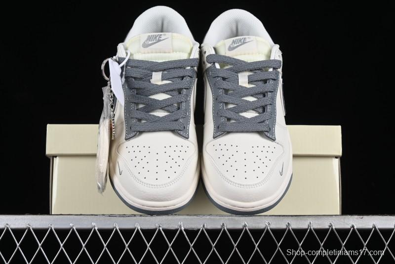 Nike SB Dunk Low Supreme Stone Island Collaboration - Beige Grey Starry Sky Anniversary High-End Custom Low-Top Casual Skate Shoes - BB9866-002