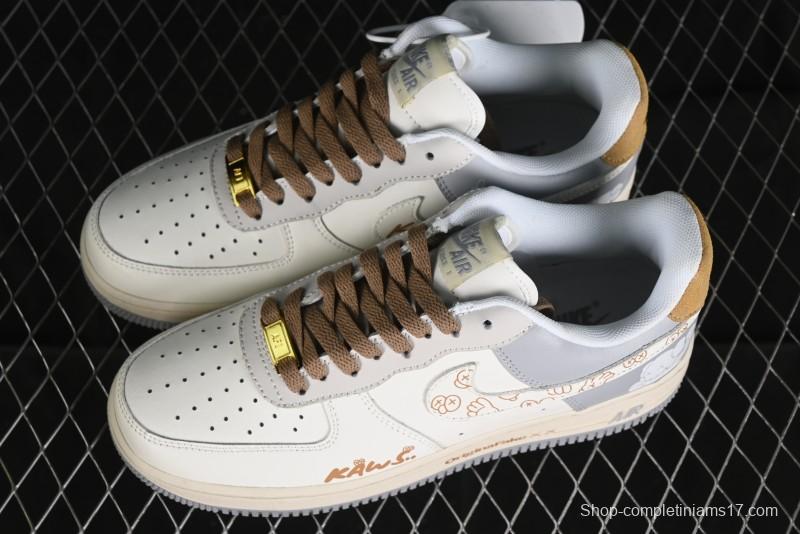 Nike Air Force 1 '07 Low x Kaws Casual Sneakers with Full-Length Air Cushion - CW2288-207