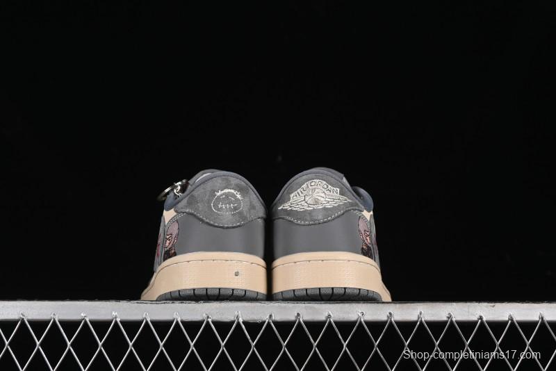 Nike Travis Scott x Fragment Design x Air Jordan 1 Low OG SP AJ1 Retro Sneakers - CH6336-013