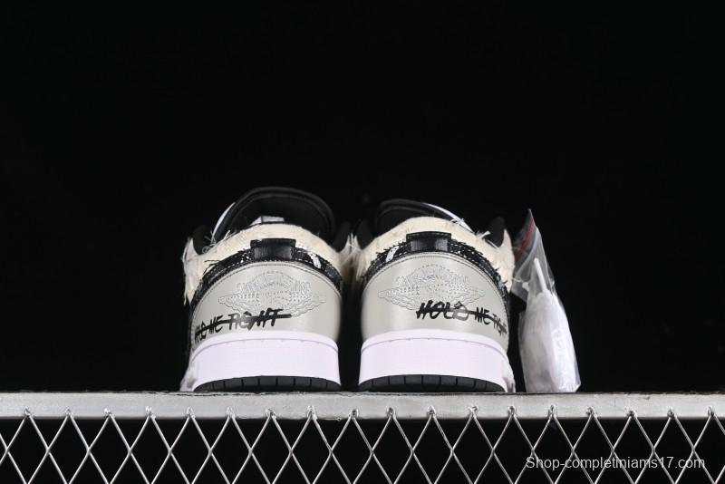 Nike Air Jordan 1 Low AJ1 Panda Prank Universe Exploration Custom Casual Sneakers - 553558-132