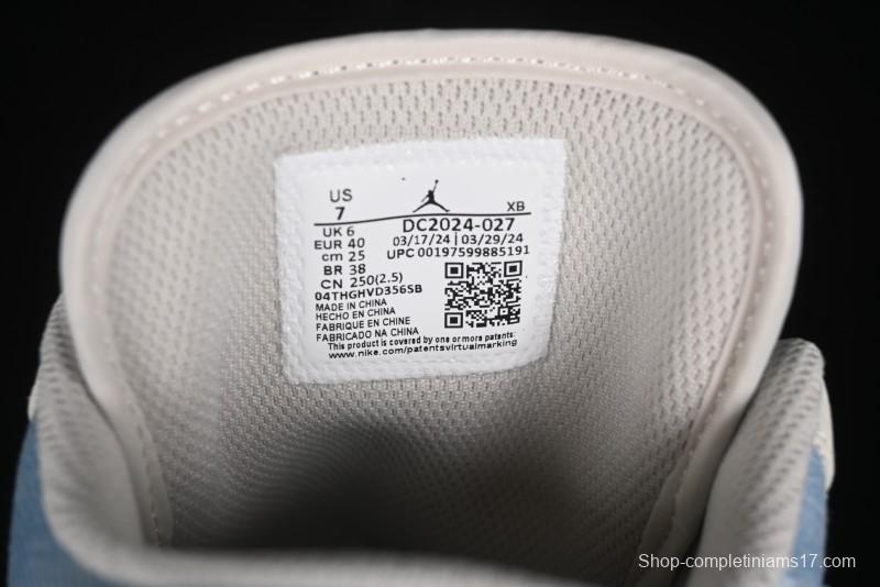 Nike Air Jordan 1 Low MLB Collaboration Retro Blue Denim Custom Basketball Shoes - DC2024-027