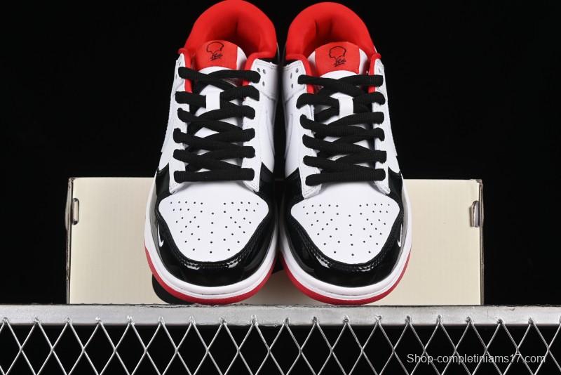 Nike SB Dunk Low UN Collaboration - White Black Patent Leather Anniversary Custom Low-Top Casual Skate Shoes - XB3802-349