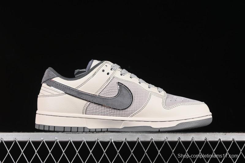 Nike SB Dunk Low Black Wukong Series - Light Gray Swoosh Anniversary Custom Low-Top Casual Skate Shoes - SJ1098-013