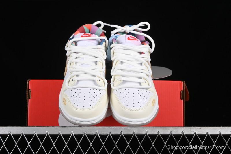 Nike Dunk Low Cake Bear White Yellow Low-Top Casual Sneakers - FN8913-141
