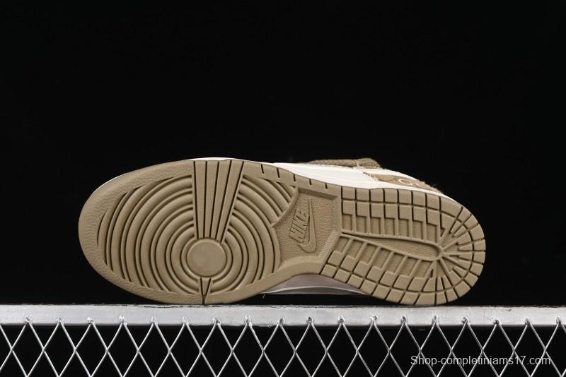 Nike SB Dunk Low Gucci Collaboration - Yellow Denim with Subtle Pattern and White Swoosh Anniversary High-End Custom Low-Top Casual Sneakers - SJ2068-273