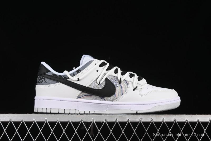 Nike Dunk Low CNY Year of the Dragon Limited Edition SB Lace-Up Casual Sneakers with Silver-White Design - DV0831-101