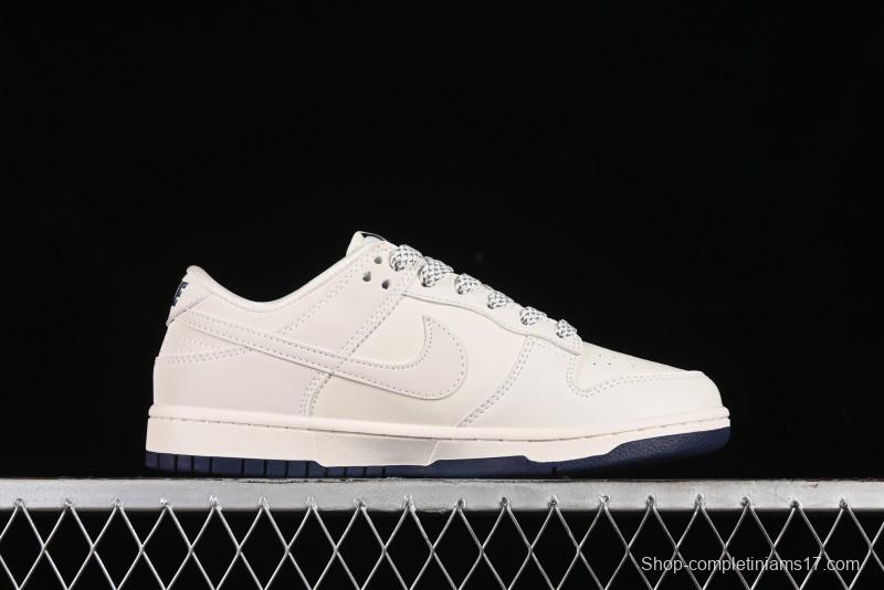 Nike SB Dunk Low Supreme Collaboration - Classic Beige Blue Anniversary High-End Custom Low-Top Casual Skate Shoes - XX8888-003