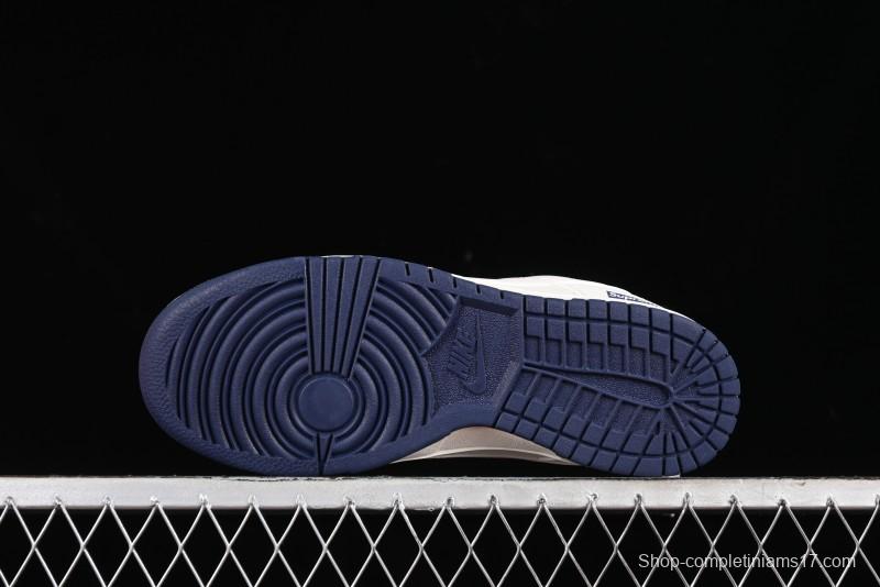 Nike SB Dunk Low Supreme Collaboration - Classic Beige Blue Anniversary High-End Custom Low-Top Casual Skate Shoes - XX8888-003