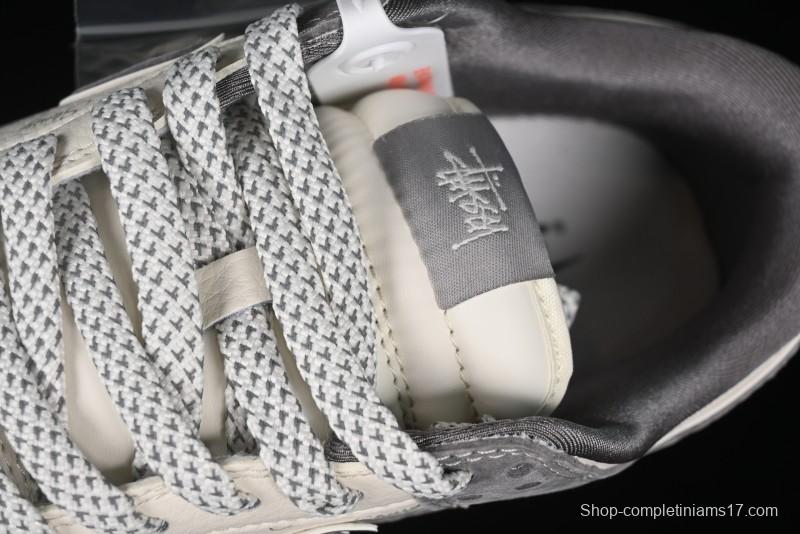 Nike SB Dunk Low Stussy Collaboration - Grey Pig Suede Patchwork Anniversary Custom Low-Top Casual Skate Shoes - CF3688-016