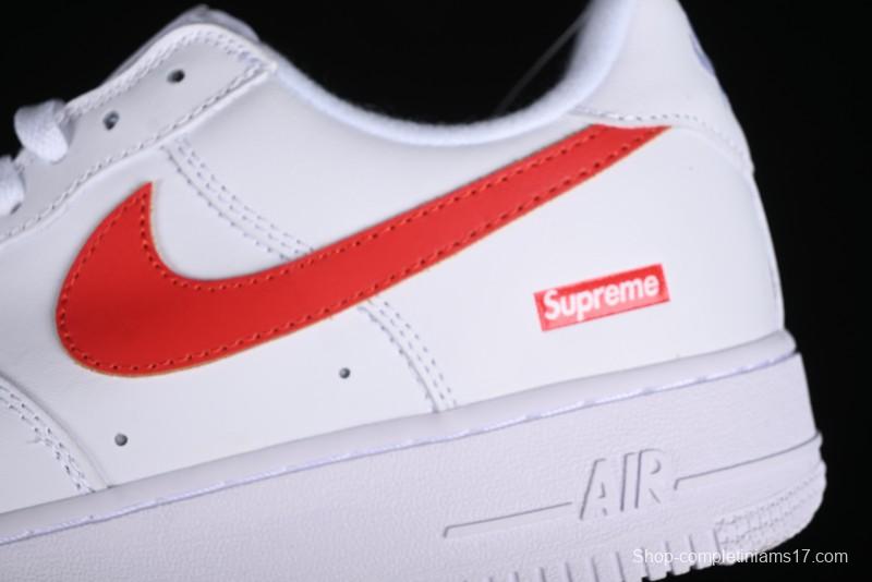 Nike Supreme x Air Force 1 Low Casual Sneakers with Full-Grain Leather and 3/4 Air Cushion - CU9225-101