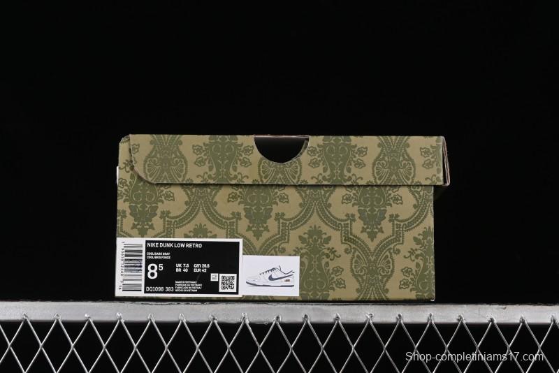 Nike SB Dunk Low Gucci Collaboration Anniversary High-End Custom Sneakers in Off-White & Dark Gray Swoosh - DQ1098-383