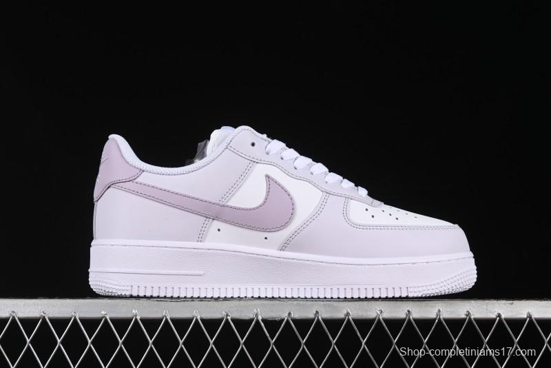 Nike Air Force 1 '07 Low Casual Sneakers with Anime-Inspired Light Gray Purple Spray Paint Design - DY8899-004
