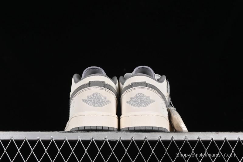 Nike Air Jordan 1 Low AJ1 Lightning Collaboration - Off White Grey Anniversary Custom Edition Low-Top Casual Sneakers - CF3688-020