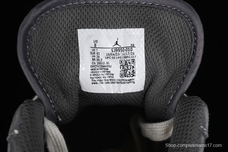 Nike Air Jordan 1 Low AJ1 Stussy Collaboration - Grey Pigskin Custom Low-Top Basketball Shoes - SJ9950-010