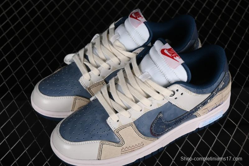 Nike Dunk Low Panda Prank Wave Fishing Blue Brown Low Top Casual Sneakers - DD1391-400
