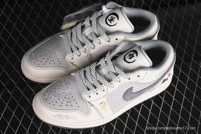 Nike Air Jordan 1 Low Retro Basketball Shoes Custom Black Myth Wukong Design - SJ9950-041