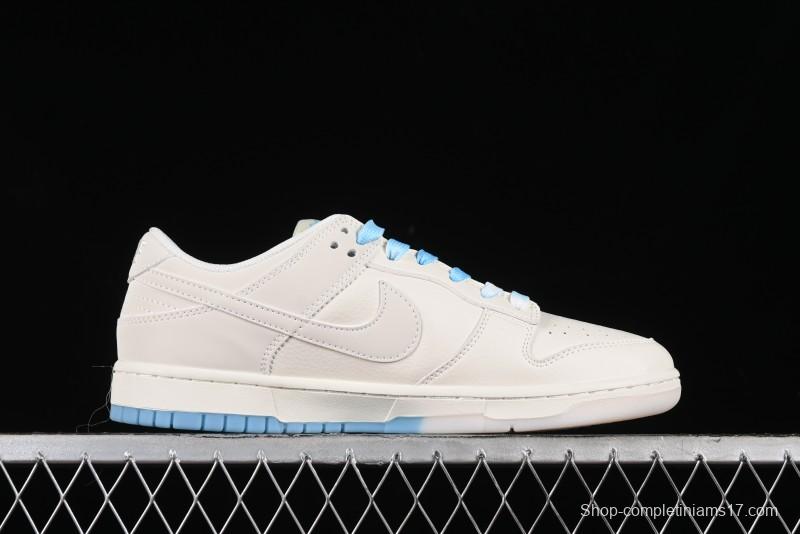 Nike SB Dunk Low Supreme Collaboration - Light Blue Double Swoosh Anniversary Customized Low-Top Casual Sneakers - BB8675-108