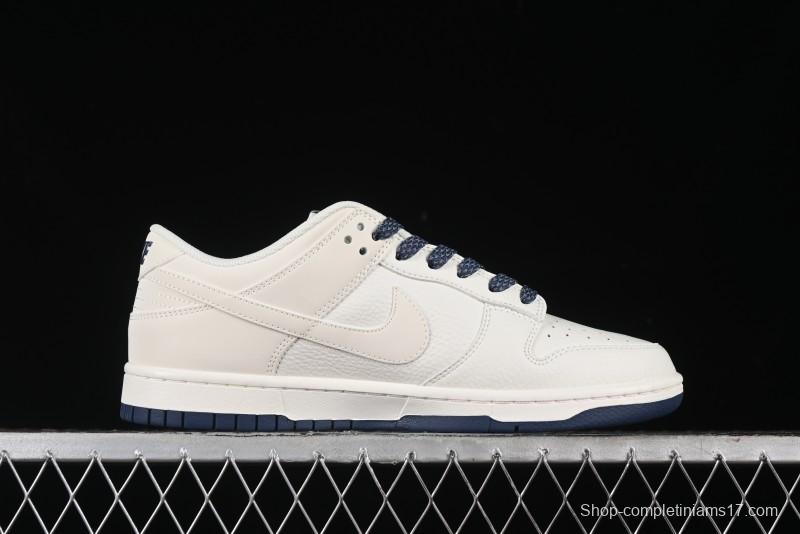 Nike SB Dunk Low Collaboration Three Swooshes Dark Blue Colorway Low-Top Casual Skateboarding Shoes - NK5639-327