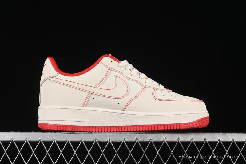 Nike Air Force 1 '07 Low Comme des Garcons Collaboration - Off-White Red Line Low-Top Casual Sneakers - KK3333-001