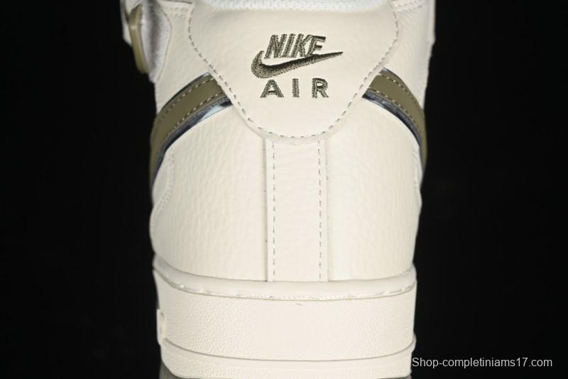 Nike Air Force 1 '07 Mid Military Green Dual-Color Sole Starlight Retro Sneakers - XL0236-231