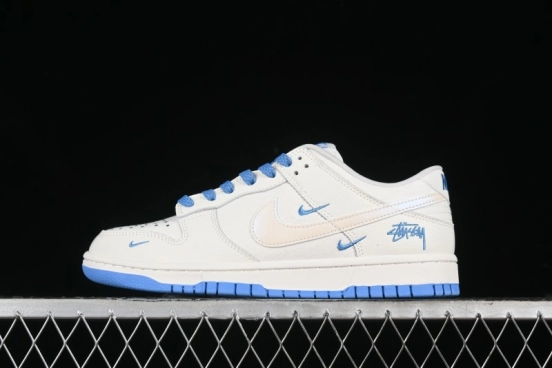 Nike SB Dunk Low Stussy Series - Woven Colorful White Swoosh Anniversary Custom Low-Top Casual Skate Shoes - KK1888-014