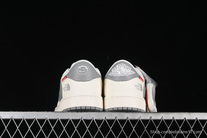 Nike Travis Scott x Fragment Design x Air Jordan 1 Low OG SP AJ1 Supreme North Face Collaboration - DIY1688-001
