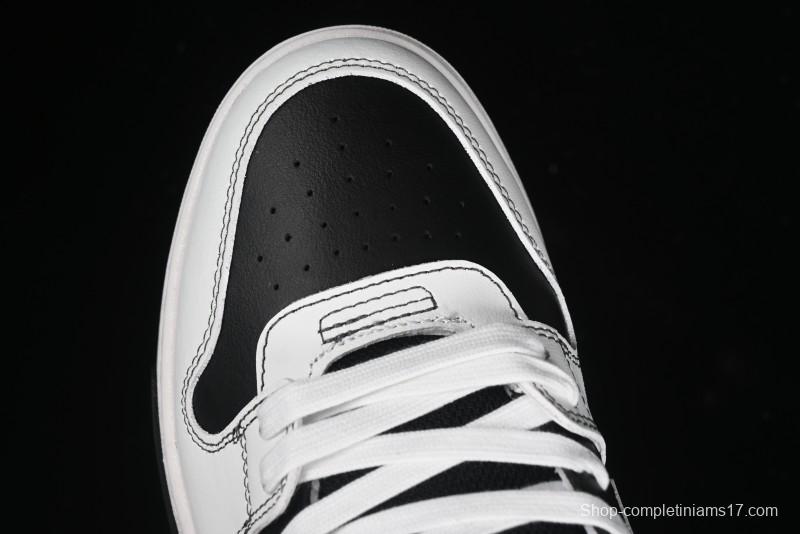 Off-White Out Of Office Low-Top Fashion Sneakers in White Black - AJD4