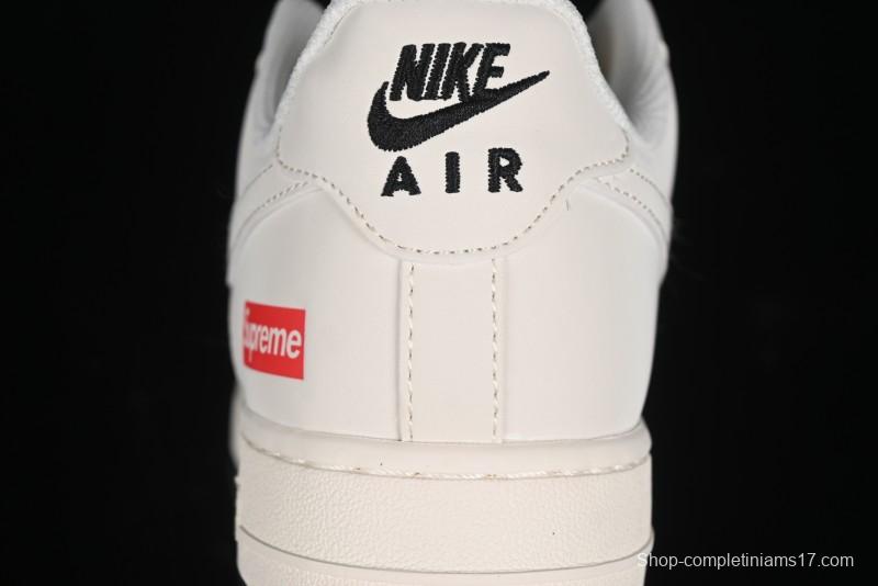 Nike Air Force 1 '07 Low Supreme Collaboration - White Black Two-Tone Low-Top Casual Sneakers - BB7577-217