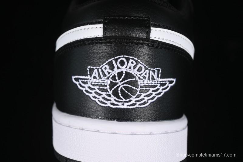 Nike Air Jordan 1 Low Retro Basketball Shoes in Black and White - 553558-043