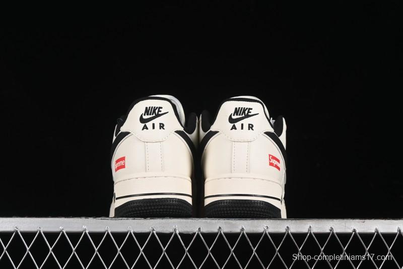 Nike Air Force 1 '07 Low Supreme Collaboration - Beige Black Starry Sneakers - XZ6188-013