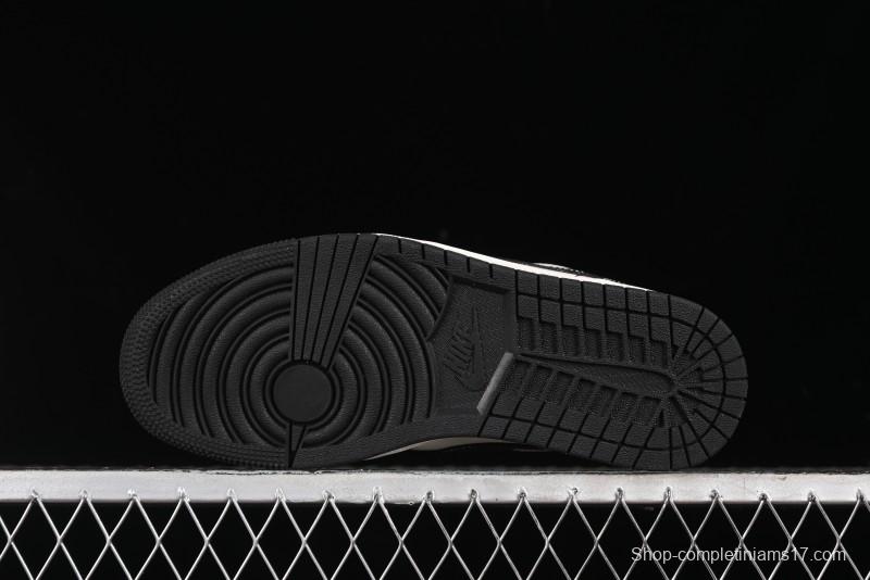 Nike Air Jordan 1 Low Stussy Collaboration - Black Sail Stitched Retro Basketball Shoes - CF3688-023