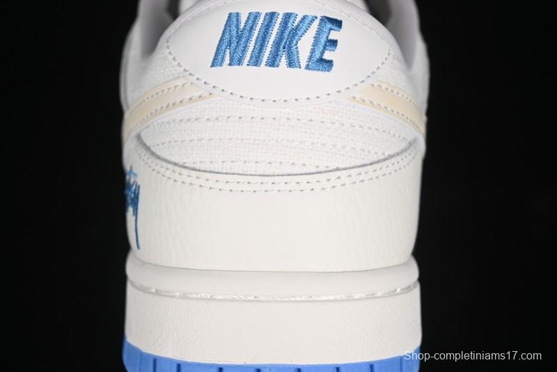 Nike SB Dunk Low Stussy Series - Woven Colorful White Swoosh Anniversary Custom Low-Top Casual Skate Shoes - KK1888-014