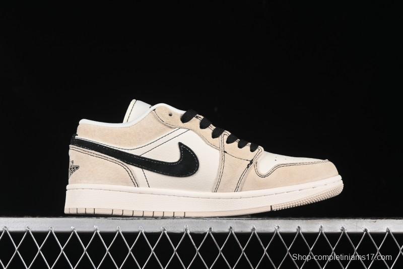 Nike Air Jordan 1 Low AJ1 The North Face Collaboration - Beige Coffee Retro Basketball Shoes - SJ9950-028