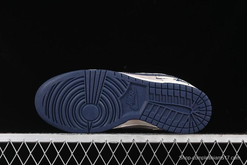 Nike SB Dunk Low Stussy Anniversary High-End Custom Sneakers with Blue Swoosh - SJ1089-003