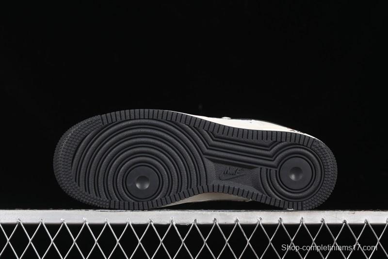 Nike Air Force 1 '07 Low Gucci Collaboration - Dark Blue Linen Casual Sneakers - XZ3398-888