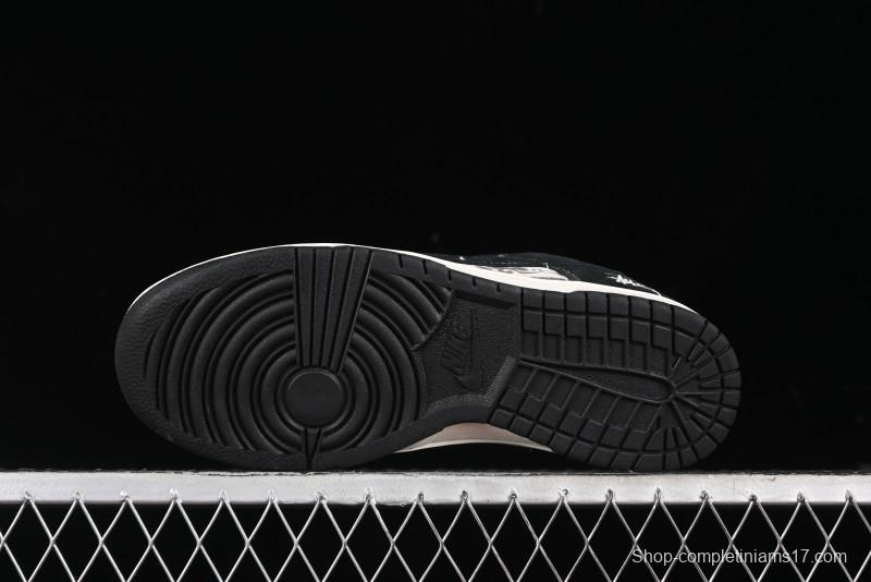 Nike SB Dunk Low Stussy Collaboration - Black Wukong Anniversary High-End Custom Low-Top Casual Sneakers - XX2025-555