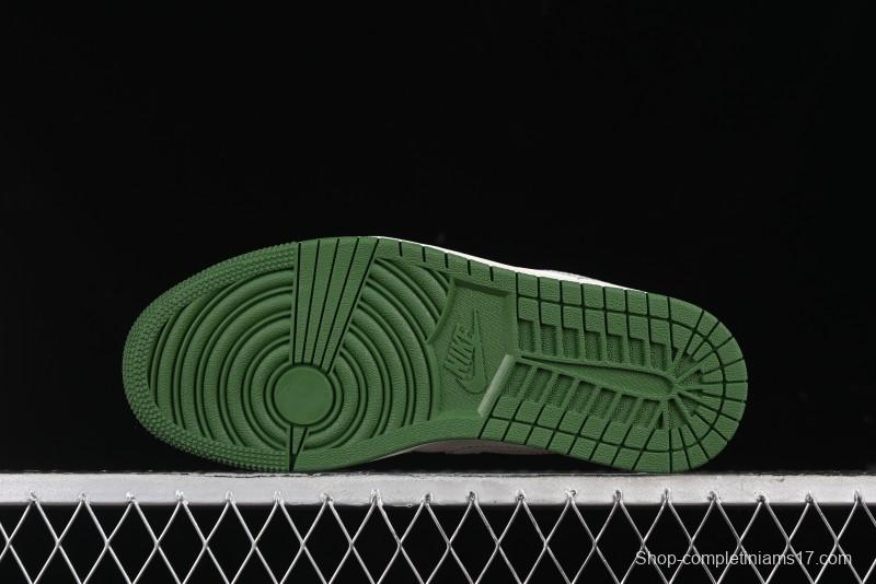 Nike Air Jordan 1 Low OFF-WHITE Collaboration - Retro Basketball Shoes with Beige Green Stitching - CF3688-021