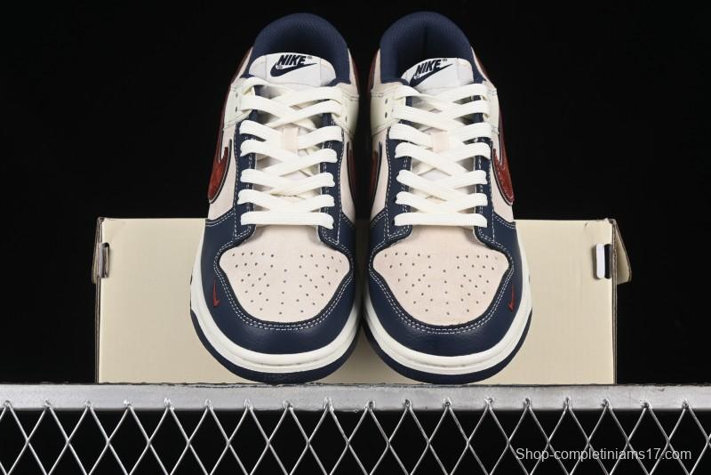 Nike SB Dunk Low The North Face Collaboration - Two-Tone Red Brown Swoosh Anniversary Custom Low-Top Casual Skate Shoes - DJ2024-036